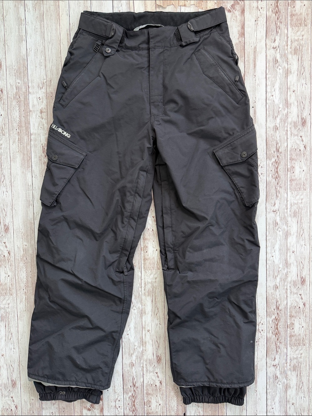 Billabong Womens Pilot Series Black Cargo Snowboard Pants sz Small Utility Style